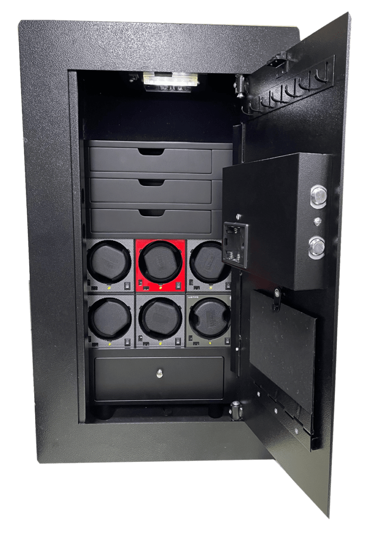 BlumSafe Professional Watch Winder Burglar & Fire Safe with Jewelry Drawers & Winders
