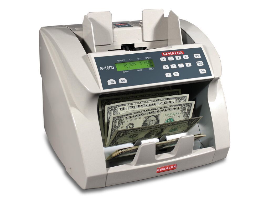 Coin And Currency Counters - Semacon S-1600V Bank Grade Currency Counter