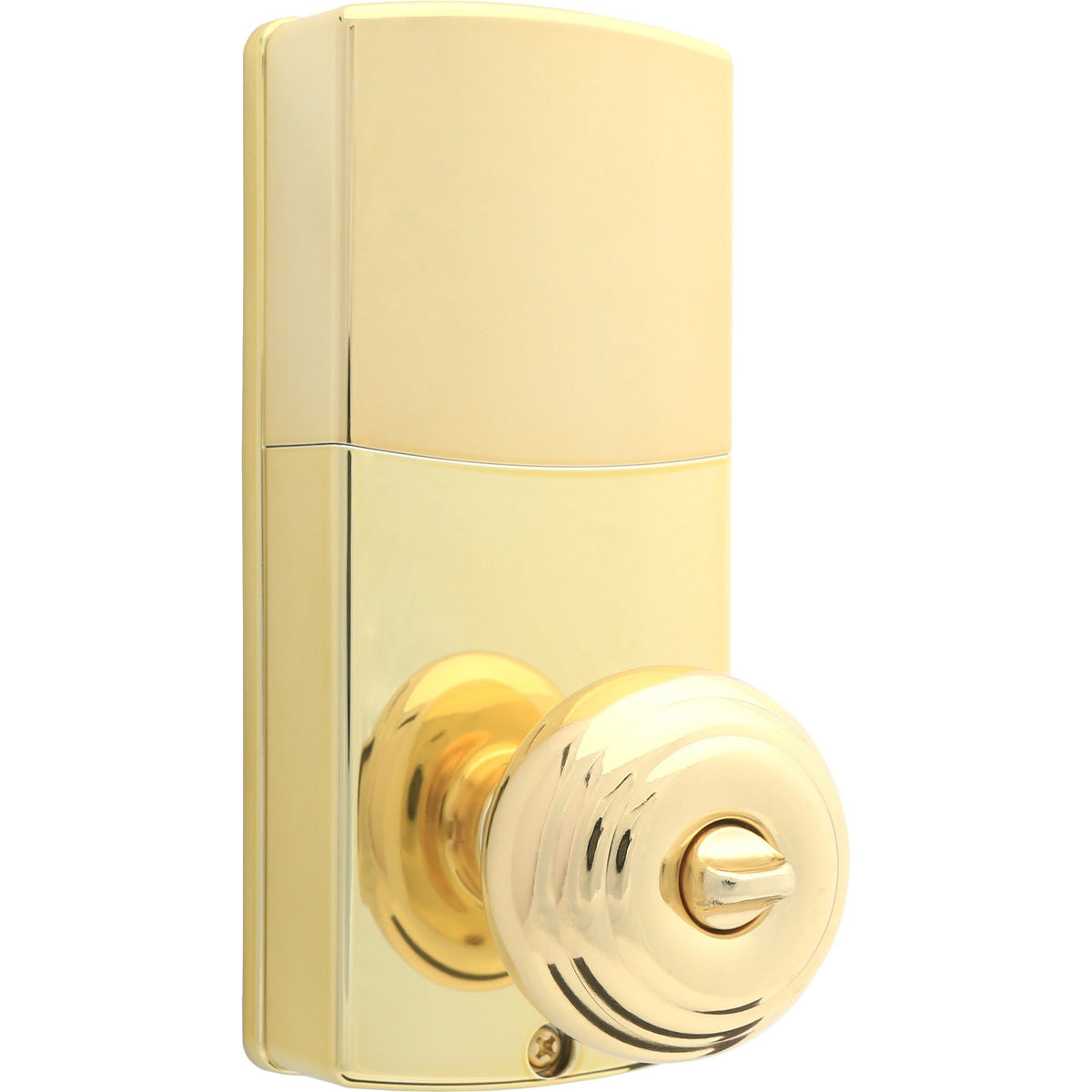Honeywell 8732001 Electronic Entry Knob Door Lock with Keypad in Polished Brass Backside