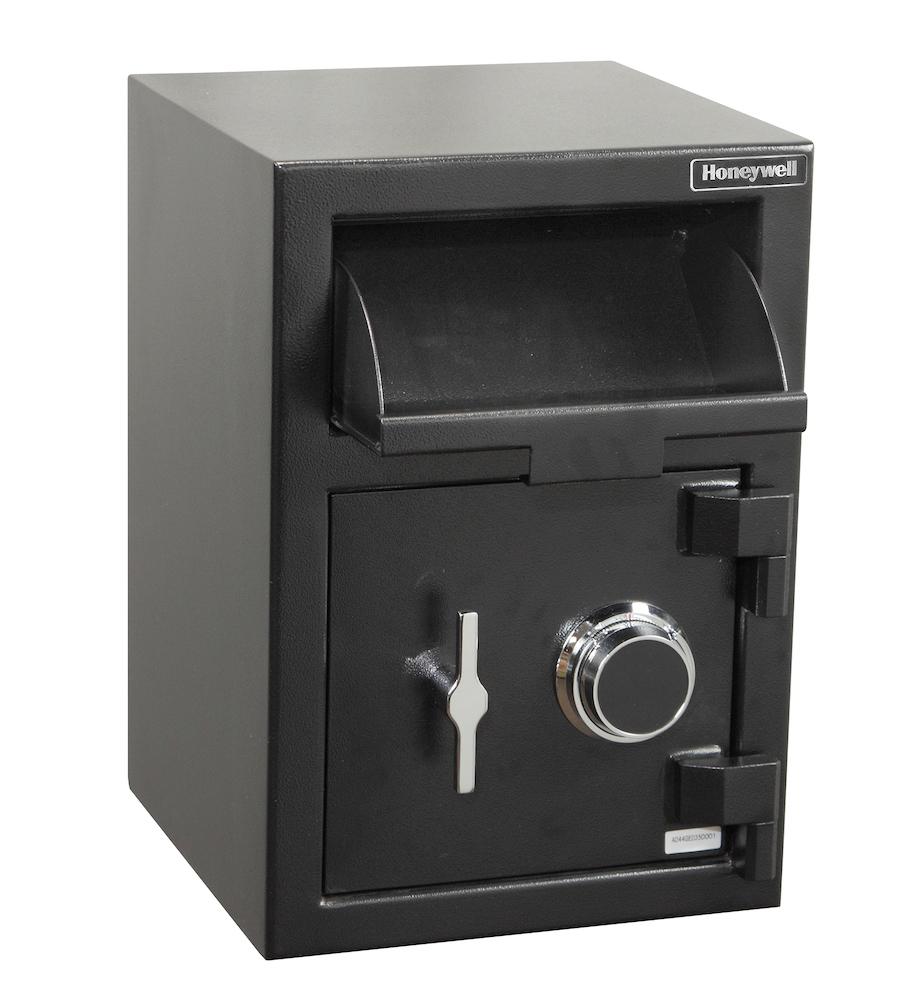 Honeywell 5911 Front Loading Depository Safe with Combination Lock Drop Slot Open