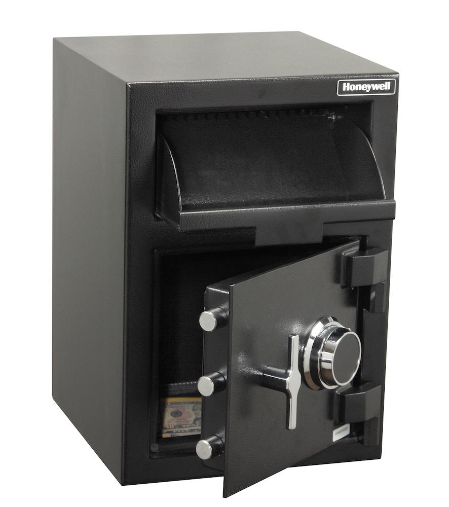 Honeywell 5911 Front Loading Depository Safe with Combination Lock Drop &amp; Door Open