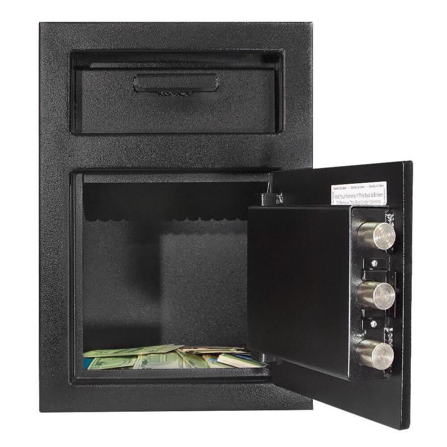 Stealth DS2014 Made in the USA Depository Safe Door Open with Cash in the Bottom Front View