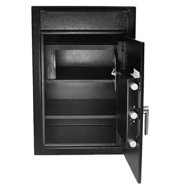 Stealth DS3020FL7 Heavy Duty Drop Safe with Internal Compartment Door Open Empty
