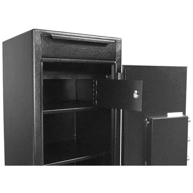 Stealth DS5020FL Extra Tall Heavy Duty Depository Safe Outside Door &amp; Internal Compartment Door Open