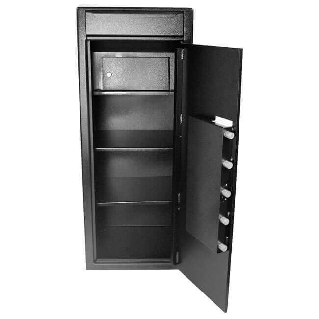 Stealth DS5020FL Extra Tall Heavy Duty Depository Safe Door Open Showing Interior