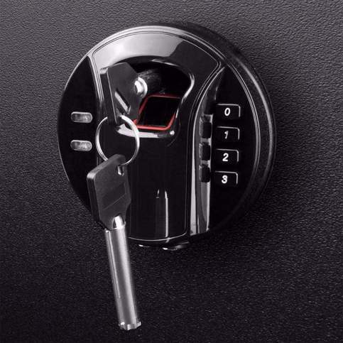 Barska AX13378 Tall Quick Access Biometric Rifle Safe Key Override with Two Keys