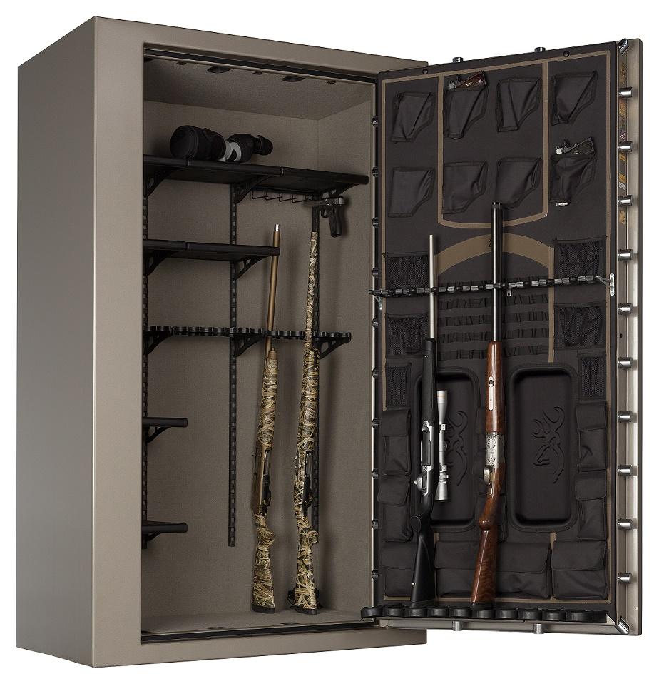 Browning M49T Medallion Series Gun Safe Door Open with Rifles