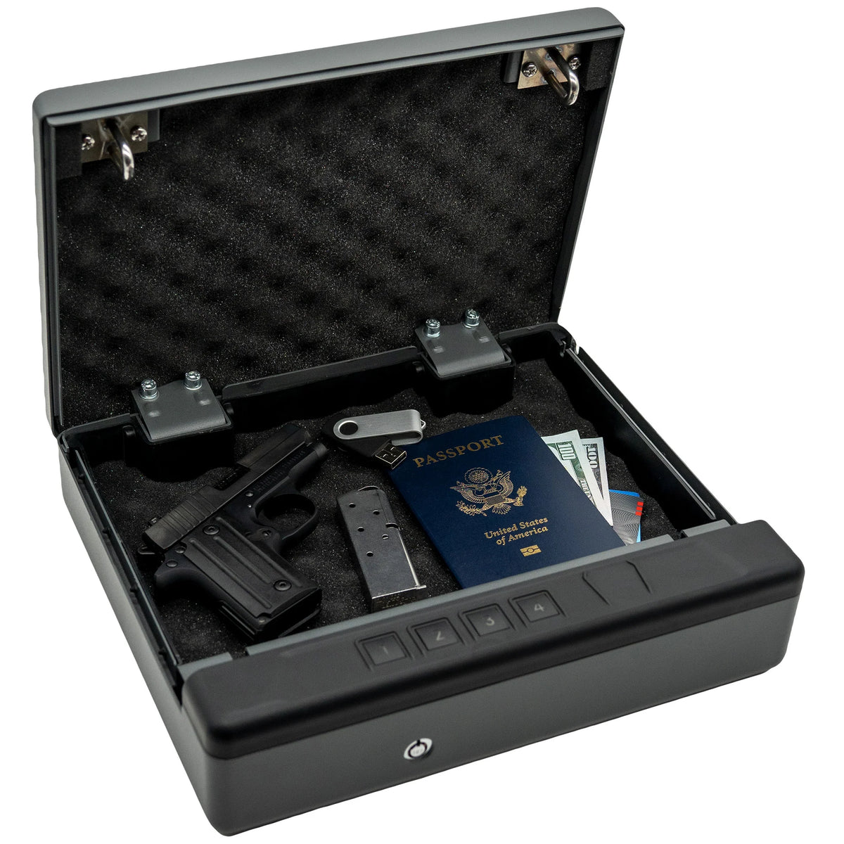 Liberty HDV-150 Handgun Vault Portable Pistol Safe Door Open Full