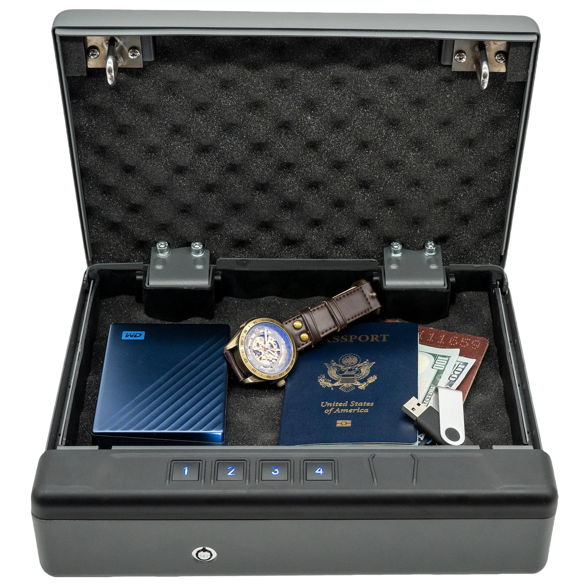 Liberty HDV-150 Handgun Vault Portable Pistol Safe Door Open Full 2