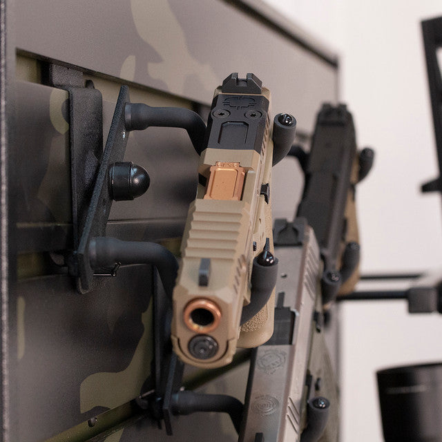 Hold Up Displays Wall Mount Pistol Holder HD09 Installed with Handgun