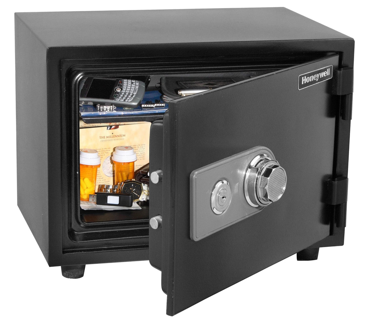 Honeywell 2102 Water Resistant Steel Fire Safe Door Open with Contents