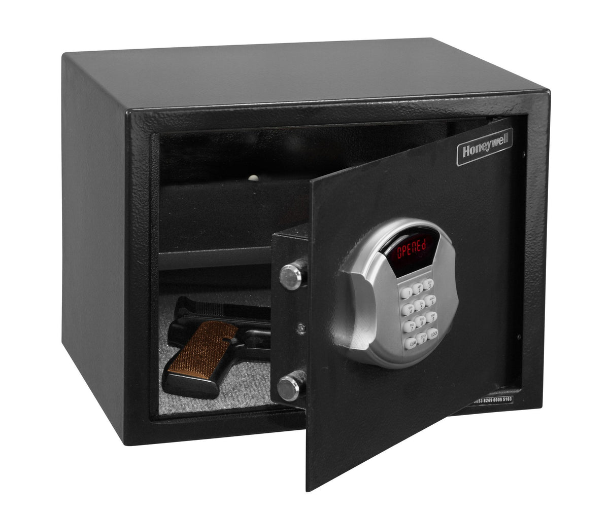 Honeywell 5103 Medium Steel Security Safe Door Open with Handgun
