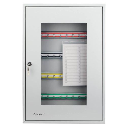 Key Cabinets - Barska CB12950 50 Position Key Cabinet Gray With Glass Door