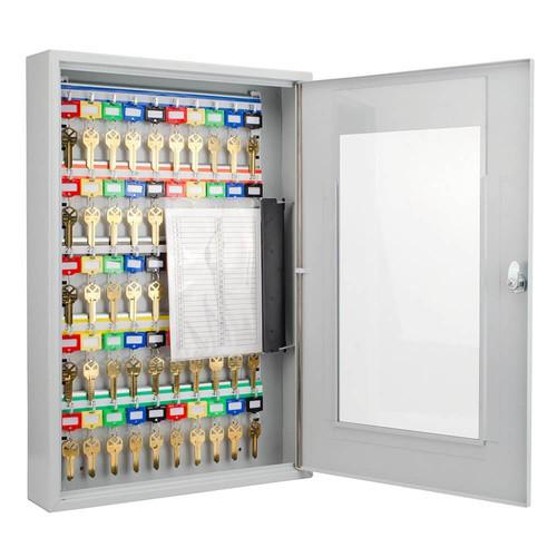 Key Cabinets - Barska CB12950 50 Position Key Cabinet Gray With Glass Door