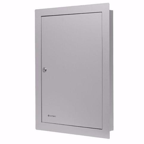 Key Cabinets - Barska CB13534 100 Keys Adjustable In Wall Key Cabinet With Flange Gray