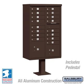 Mailboxes - Salsbury Cluster Box Unit (Includes Pedestal) - 16 A Size Doors - Type III - USPS Access