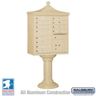 Mailboxes - Salsbury Regency Decorative CBU (Includes CBU, Pedestal, CBU Top And Pedestal Cover - Tall) - 12 A Size Doors - Type II - USPS Access