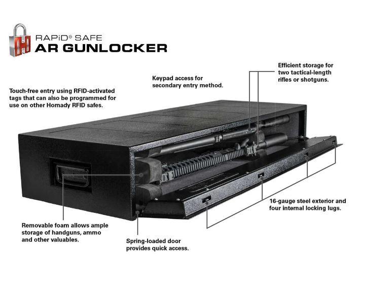 Hornady 98190 Rapid RFID Safe AR Gun Locker Specs
