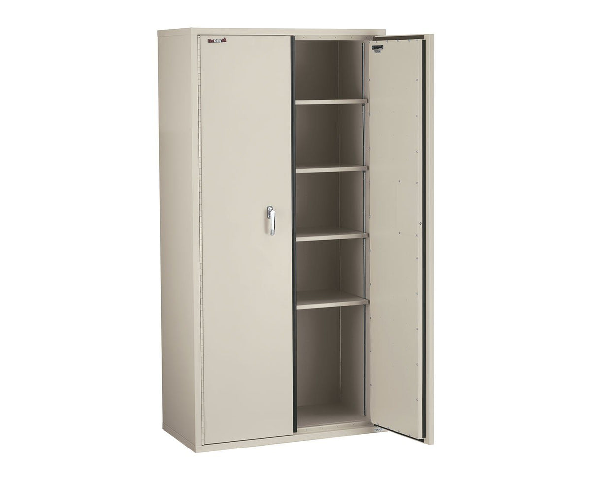 FireKing CF7236-D Secure Storage Cabinet Parchment Door Open Empty