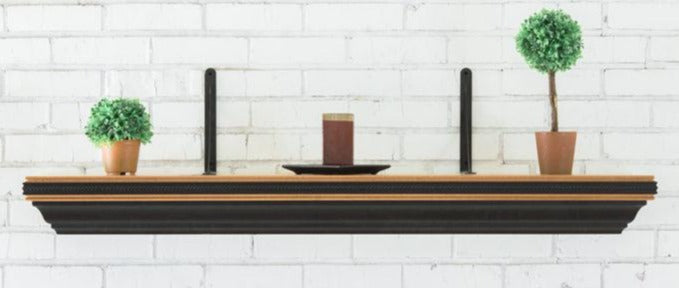 Tactical Walls 1242RLS Concealable Rifle Length Shelf Early American Black Bottom Rope Trim