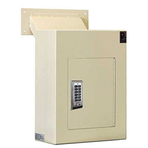 Through The Wall Depository Safe - Protex WDC-160E Wall-Mount Locking Drop Box With Chute