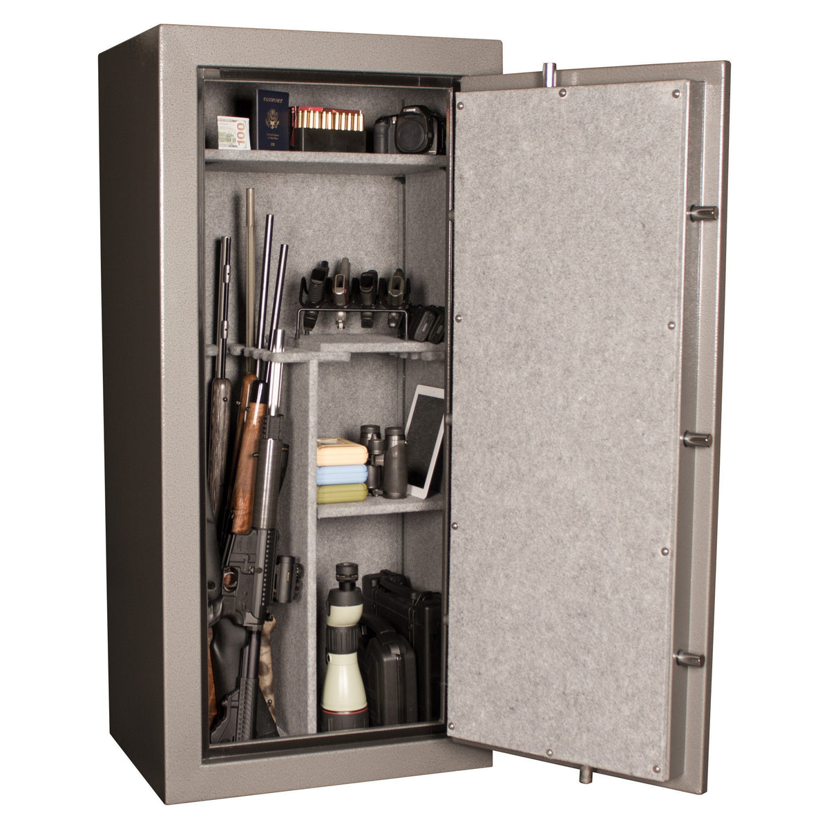 Tracker TS22 Gun &amp; Rifle Safe Door Open Full Shelves