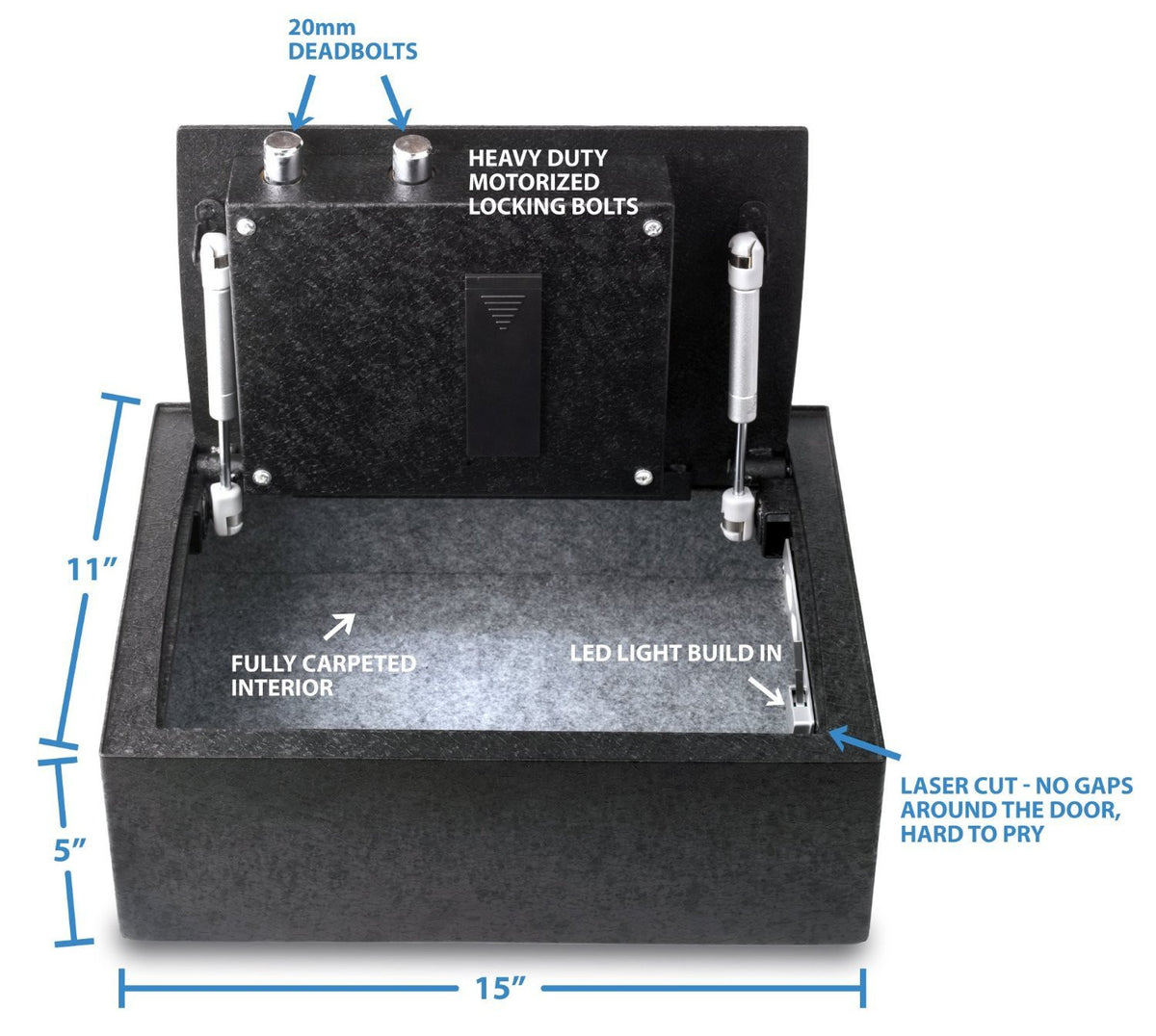 Viking VS-14BL Top Opening Drawer Biometric Keypad Safe Door Open with Specs