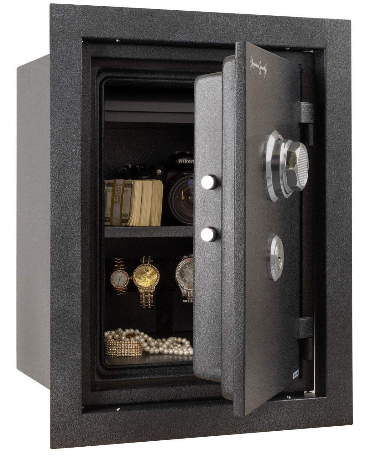 AMSEC WFS149 Fireproof Wall Safe Door Open Full