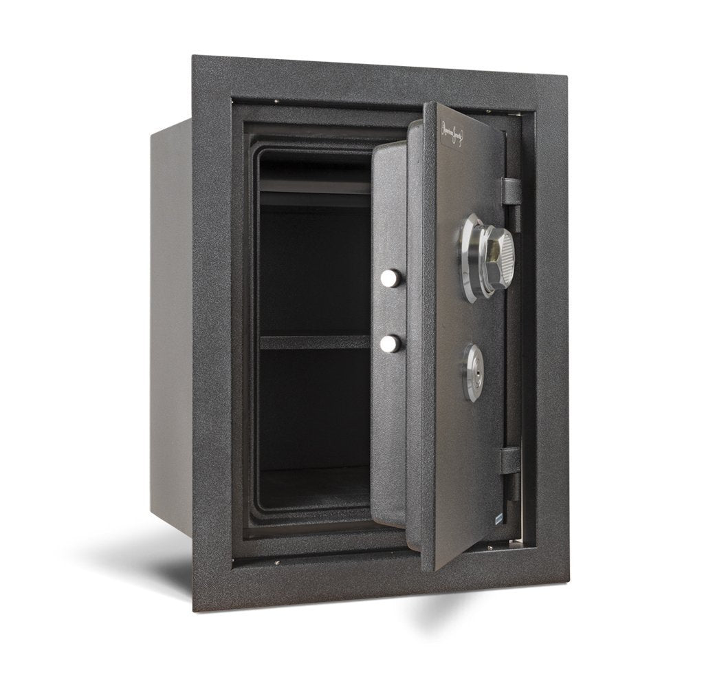 AMSEC WFS149 Fireproof Wall Safe Door Open Empty