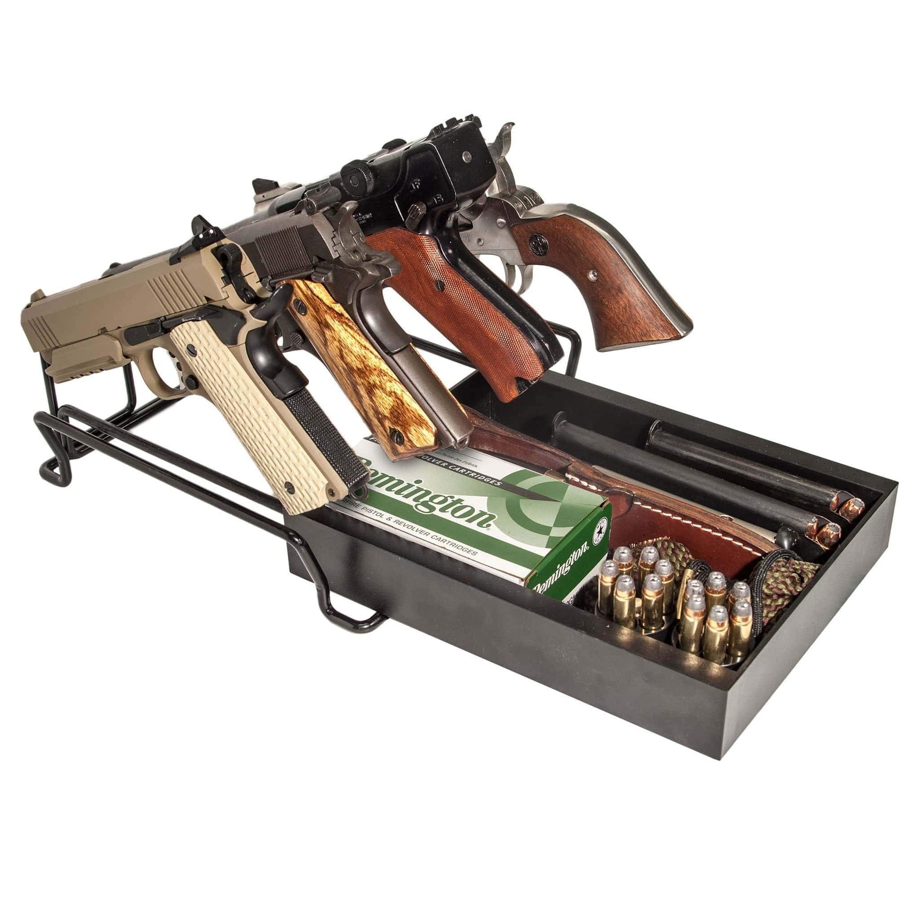 Quick Access Gun Rack Liberty 10956 4 Gun Pistol Rack with Slide Out Drawer - Safe and Vault ...